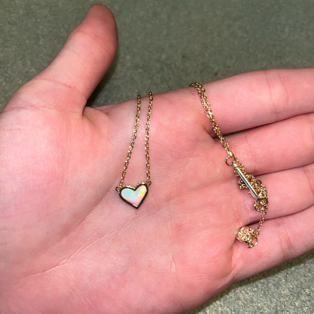 Gold and Pearl Heart Pendant Necklace